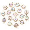 CCB Plastic Frame with Polymer Clay Heart Star Flower Beads Flat Round Links Connector Charms KK-D103-10D-G-1