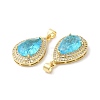 Real 16K Gold Plated Brass Micro Pave Cubic Zirconia Pendants ZIRC-L103-062G-03-2