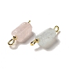 Natural Rose Quartz/Aquamarine Connector Charms FIND-C046-10B-G-2