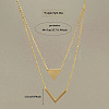 Triangle & Letter V Pendant Alloy Double Layer Necklaces for Women FS-WGE5888-02-3
