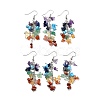 Gemstone Chip Beaded Dangle Earrings EJEW-I264-01P-03-1