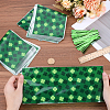 Rectangle Shamrock Clover Print Plastic Cookies Packing Pouches ABAG-WH0038-35A-3