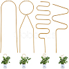 4Pcs 4 Styles Iron Flower Plant Supports FIND-CN0001-62A-1