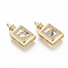 Brass Micro Pave Clear Cubic Zirconia Pendants ZIRC-T011-17G-NF-2