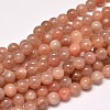Natural Sunstone Round Bead Strands G-F266-11-8mm-1