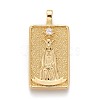 Brass Micro Pave Clear Cubic Zirconia Pendants ZIRC-Z004-01V-1