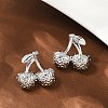 Cherry Brass Stud Earrings EJEW-F895-18P-1