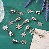 18Pcs 9 Styles Alloy Replacement Zipper Head with Snowflake Tibetan Style Alloy Pendants PALLOY-TAC0158-6
