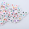 Opaque Acrylic Heart Letter Beads X-SACR-Q126-07-1