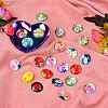 Flower Printed Glass Cabochons GGLA-SZ0001-15-3