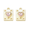 Rack Plating Alloy Glass Pendants PALLOY-P291-06G-02-2