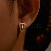 Horse Eye 925 Sterling Silver Micro Pave Clear Cubic Zirconia Cartilage Earrings with Chain FS-WGA2317-01-1