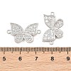 Brass Micro Pave Clear Cubic Zirconia Connector Charms CU-CBA908F-04P-04-3