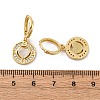 Heart with Flat Round Brass Micro Pave Clear Cubic Zirconia Hoop Earrings KK-D363-11A-G-3