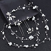 1Pc Wedding Bridal Flower Pearl Headband Hair Vine OHAR-GO0001-07-7