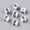 Large Hole Acrylic Letter European Beads SACR-Q103-6mm-01E-1