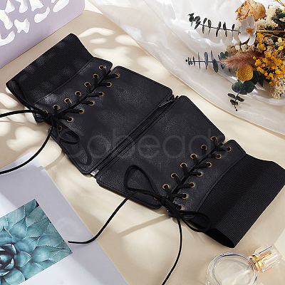 1Pc Imitation Leather Elastic Belts for Women AJEW-CL0002-90-1
