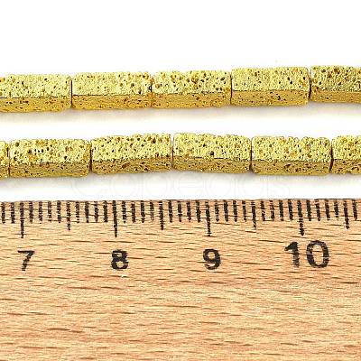 Electroplated Natural Lava Rock Beads Strands G-I360-K04-01-1