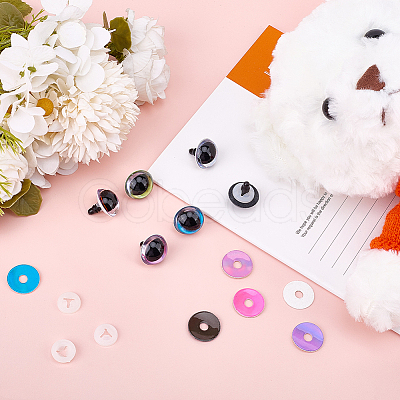 32Pcs 8 Colors ABS Plastic Safety Craft Eye DIY-BBC0002-09A-1