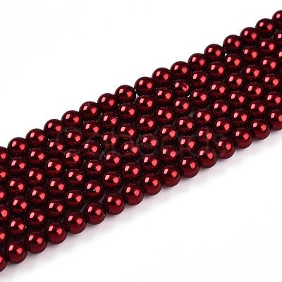 Baking Paint Pearlized Glass Pearl Bead Strands HY-N002-3mm-A13-1