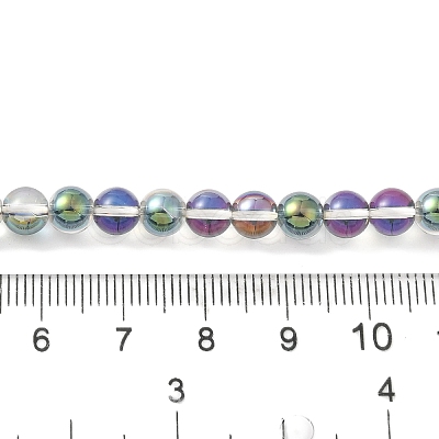 Transparent Electroplate Glass Beads Strands GLAA-T032-T6mm-C05-1