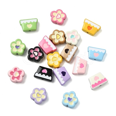 36pcs 18 Styles Baking Paint Alloy Beads FIND-CJ0004-21-1