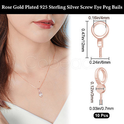 10Pcs 925 Sterling Silver Screw Eye Peg Bails STER-BBC0008-51RG-1