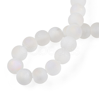 Transparent Frosted Glass Bead Strands LS-GLAA-T032-T8mm-MB13-1
