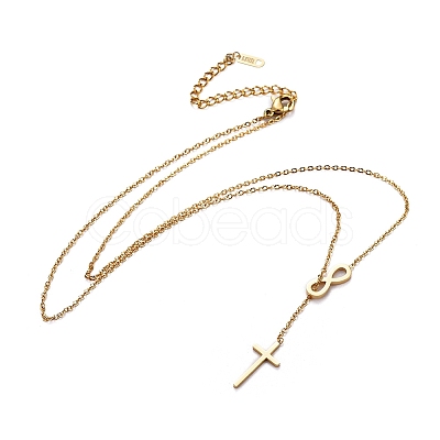 304 Stainless Steel Cable Chains Lariat Necklaces X-NJEW-F267-17G-1