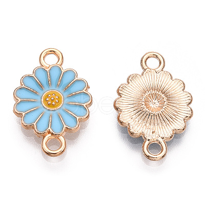 20Pcs Zinc Alloy Enamel Sunflower Connector Charms ENAM-FP0002-58-1