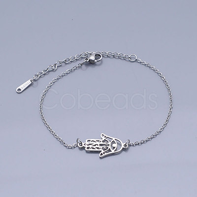 Tarnish Resistant 201 Stainless Steel Link Bracelets BJEW-T011-JN495-1-1