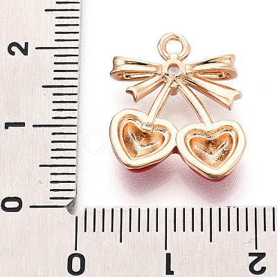 Brass Micro Pave Cubic Zirconia and Enamel Pendants KK-T074-69KCG-1