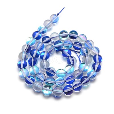 Synthetic Moonstone Beads Strands G-F143-8mm-06-1
