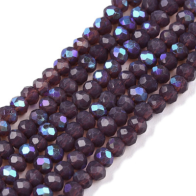 Electroplate Opaque Solid Color Glass Beads Strands EGLA-A044-P1mm-L11-1