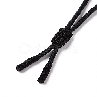 Natural Tiger Eye Triskele/Triskelion Pendant Necklace with Nylon Cord for Women NJEW-E091-01C-1