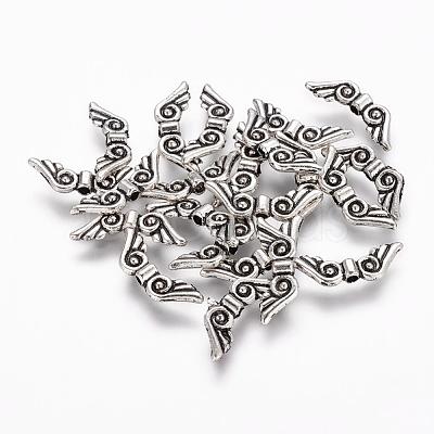 Tibetan Style Alloy Angel Wing Beads X-TIBEB-4999-AS-NR-1