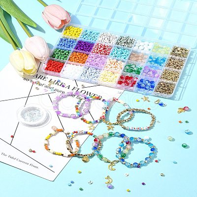 DIY Alloy & Polymer Clay & Glass Earring/Bracelets Jewelry Making Kits DIY-FS0007-29-1