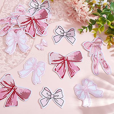Bowknot Polyester Embroider Thread Iron on/Sew On Patches PATC-HY0001-63-1