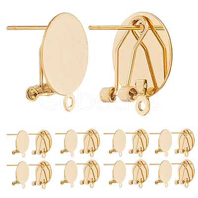 10Pcs 304 Stainless Steel Stud Earring Findings STAS-SP0001-88A-G-1