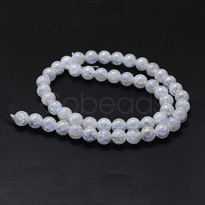 Electroplated Natural Crackle Quartz Crystal Beads Strands G-K285-08-12mm-1