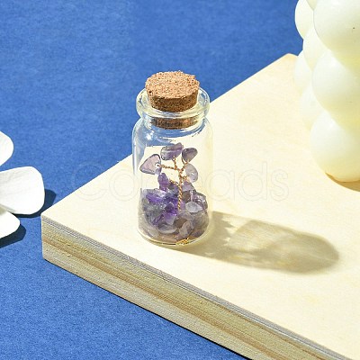 Transparent Glass Wishing Bottle Decoration AJEW-JD00011-03-1