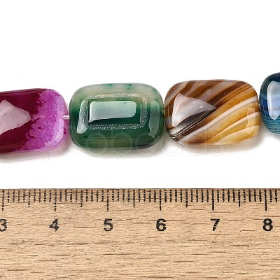 Natural Striped Agate/Banded Agate Beads Strands G-B137-B01-01A-1