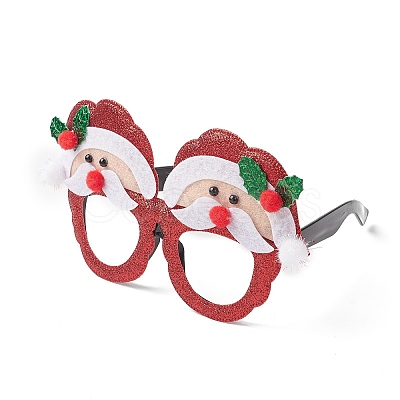 Christmas Plastic & Non-woven Fabric Glitter Glasses Frames LS-AJEW-E053-01B-1