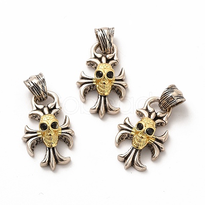 Rack Plating Brass Micro Pave Cubic Zirconia Pendants KK-K165-26-1