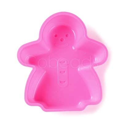 Gingerbread Man DIY Food Grade Silicone Statue Mold DIY-K075-38-1