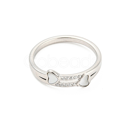 304 Stainless Steel Finger Ring with Rhinestone RJEW-Q779-02P-1