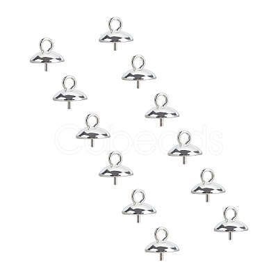 Ion Plating(IP) 304 Stainless Steel Cup Pearl Peg Bails Pin Pendants STAS-UN0009-03S-1