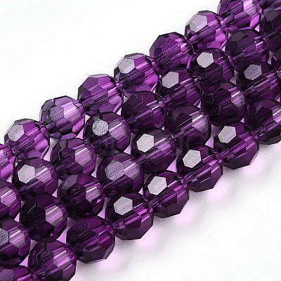 Baking Paint Transparent Glass Beads Strands DGLA-A035-T6mm-A09-1