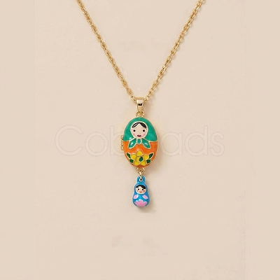 Magnetic Brass Enamel Egg with Girls Locket Pendant Necklaces for Women LS-KK-CBAF5B9-02G-01-1