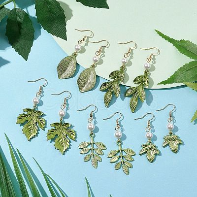 Painting Alloy Dangle Earrings EJEW-JE05740-1